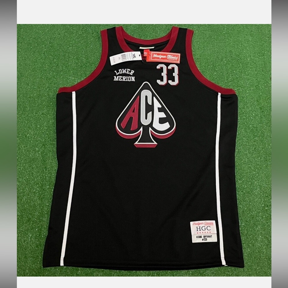 Kobe Bryant Headgear Classic Lower Merion Aces Black Basketball Jersey Size 5XL
